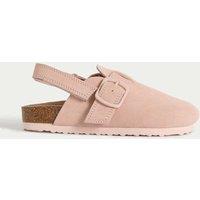 M&S Kids Suede Riptape Clogs (4 Small - 2 Large) Light Pink