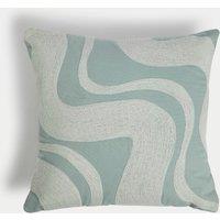 Pure Cotton Swirl Embroidered Cushion