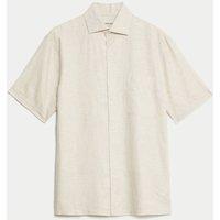 Regular Fit Luxury Linen Cotton Blend Short Sleeve Shirt