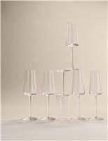 Set of 6 Modern Champagne Flutes
