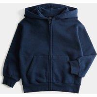 M&S Cotton Rich Zip Hoodie (2-8 Yrs) Navy
