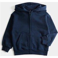 M&S Cotton Rich Zip Hoodie (2-8 Yrs) Navy