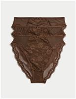 3pk Jasmine Lace High Waisted High Leg Knickers