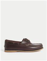 Wide Fit Leather Boat Shoes