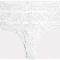 M&S 3pk Jasmine Lace Thongs White
