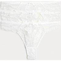 M&S 3pk Jasmine Lace Thongs White