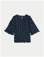 M&S Collared Top Navy
