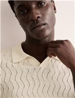 JAEGER Merino Wool Rich Knitted Polo Shirt with Silk Ecru