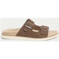 Autograph Suede Slip-On Sandals Chocolate