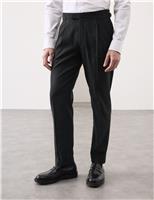 Tailored Fit Italian Performance Linen Blend Suit Trousers