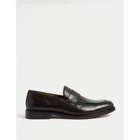 M&S SARTORIAL Leather Slip-on Loafers Dark Brown