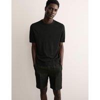 Merino Wool Rich Knitted T-Shirt with Silk