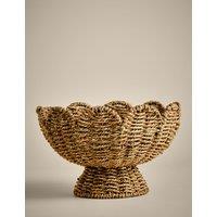 Seagrass Woven Scallop Footed Serving Bowl