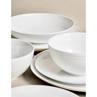 16 Piece Ribbed Porcelain Dinner Set