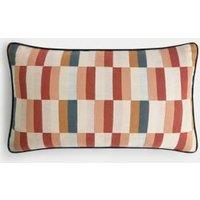 Pure Cotton Geometric Bolster Cushion