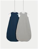 2pk Cotton Rich 2.5 Tog Sleeping Bags (0-36 Mths)