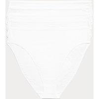 M&S 5pk Pure Cotton High Leg Knickers White