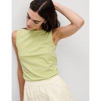 Cotton Rich Slash Neck Vest Top