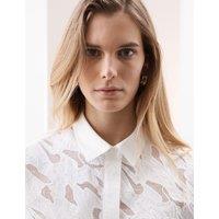 Pure Cotton Broderie Detail Relaxed Shirt