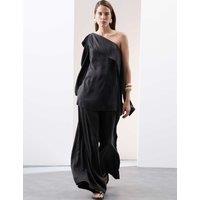 Cupro Rich Wide Leg Palazzo Trousers