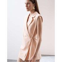 Linen Blend Tie Fastening Waistcoat