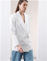 Linen Blend Single Breasted Blazer