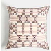 Pure Cotton Geometric Embroidered Cushion