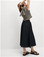 Textured Midi Circle Skirt