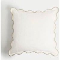 Pure Cotton Large Embroidered Scallop Cushion