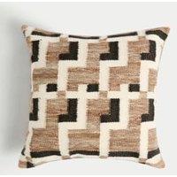 Wool Blend Geometric Cushion