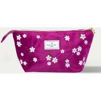 Essential Pouch in Embroidered Daisy Plum Velvet