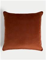 M&S Velvet Piped Large Cushion Rust Mix
