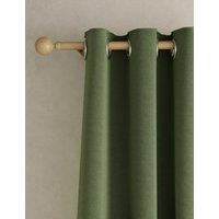 M&S Brushed Eyelet Blackout Thermal Curtains Olive
