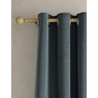 M&S Velvet Eyelet Curtains Slate Blue