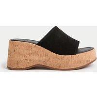 Suede Slip On Platform Mules