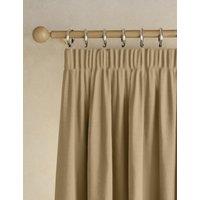 M&S Brushed Pencil Pleat Blackout Thermal Curtains Bronze