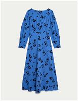 Floral Midaxi Waisted Tea Dress