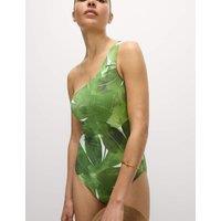 Printed Padded One Shoulder Swimsuit