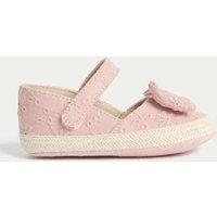 Baby Bow Espadrille Riptape Pram Shoes (0-18 Mths)