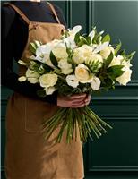 White Rose, Lisianthus & Orchid Bouquet