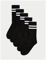 5 Pack Cotton Rich Striped Sports Socks
