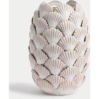 Medium Shell Textured Ceramic Vase