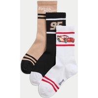 3pk Cotton Rich Pixar Cars Socks (6 Small-7 Large)