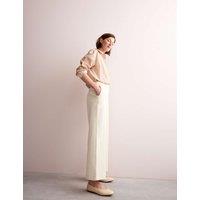 Denim Smart Pintuck Straight Leg Trousers