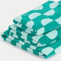 Pure Cotton Geometric Semi Circle Towel