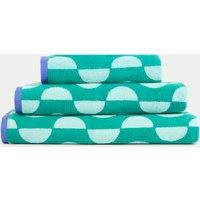 Pure Cotton Geometric Semi Circle Towel