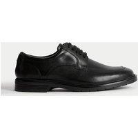 M&S Wide Fit Smart Step Leather Derby Shoes Black