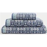 Pure Cotton Geometric Tile Pattern Towel