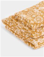 Pure Cotton Geometric Tile Pattern Towel