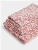 Pure Cotton Woodblock Floral Towel